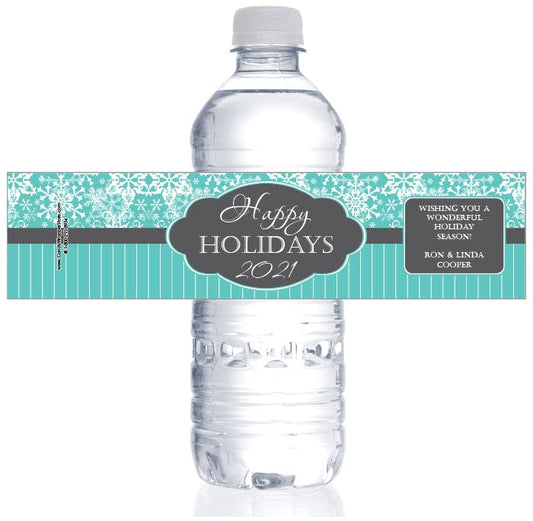 WBXMAS220 - Happy Holidays Water Bottle Labels Happy Holidays Water Bottle Labels 