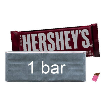 Hershey's Milk Chocolate Bar - Single Candy Bar Foil Wrapped Hersheys Gold, Milk or Dark Chocolate Candy Bars Candy & Chocolate Candy Wrapper Store