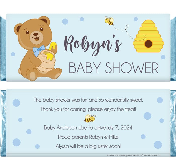 Honey Bear Baby Shower Candy Bar Wrappers - BS376 Honey Bear Baby Shower Candy Bar Wrappers Birth Announcement Candy Wrapper Store