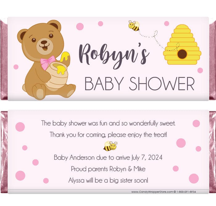Honey Bear Baby Shower Candy Bar Wrappers - BS376 Honey Bear Baby Shower Candy Bar Wrappers Birth Announcement Candy Wrapper Store