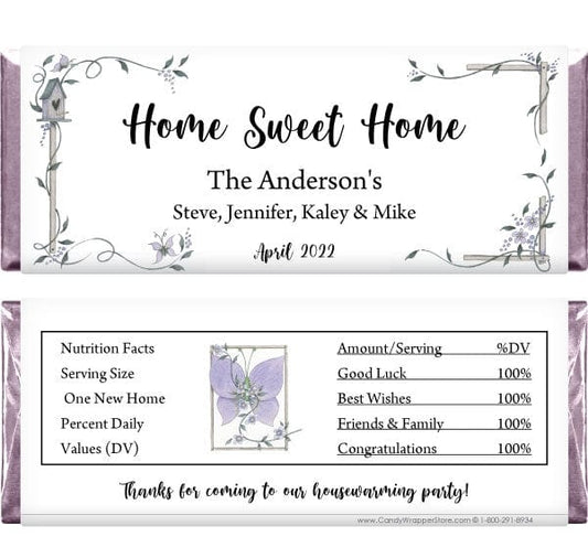 HOUSE201 - Home Sweet Home Housewarming Candy Bar Wrapper Home Sweet Home Housewarming Candy Bar Wrapper Party Supplies Candy Wrapper Store