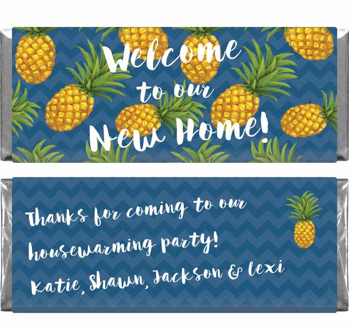 HOUSE205 - Welcome to Our Home Pineapple Theme Candy Bar Wrapper Welcome to Our Home Pineapple Theme Candy Bar Wrapper Party Supplies Candy Wrapper Store