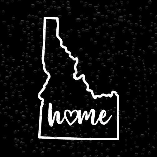 Idaho State Outline with Script Home and Heart Vinyl Decal Car Sticker Candy Wrapper Store