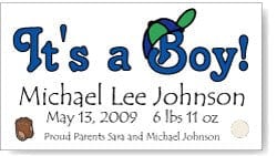 It's a Boy Baseball Hat Birth Announcement Magnet - MBABM2 Its a Boy Birth Announcement Magnets Birth Announcement Candy Wrapper Store