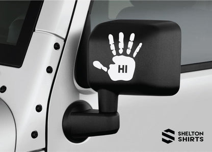 Jeep Wave Vinyl Decal Sticker for Jeep Side Mirror or Back Window- Jeep Hi Hand Decal Candy Wrapper Store