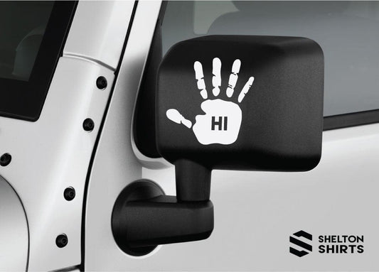 Jeep Wave Vinyl Decal Sticker for Jeep Side Mirror or Back Window- Jeep Hi Hand Decal Candy Wrapper Store