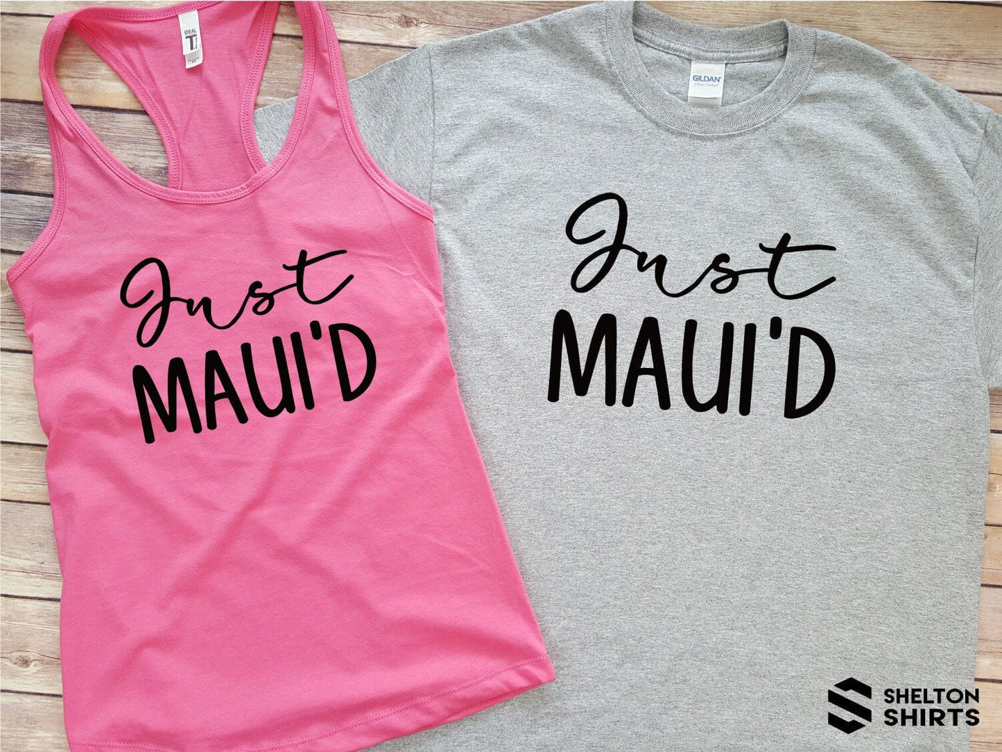 Just Maui'd Honeymoon Tank Top and Hubby T-Shirt - Set of 2 shirts Candy Wrapper Store