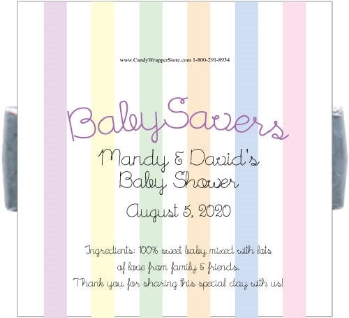 LBS904 - Baby Shower Lifesaver Wrapper Baby Shower Lifesaver Wrapper Baby & Toddler Candy Wrapper Store