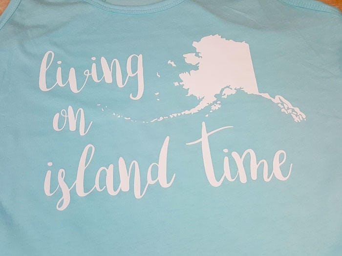 Living on Island Time Alaska Racerback Tank Top Shelton Shirts