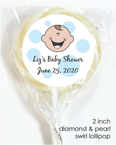 LOBS7 - Sweet Baby Boy Face Baby Shower Lollipops Sweet Baby Boy Face Baby Shower Lollipops Religious Items Candy Wrapper Store