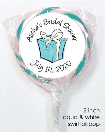 LOWS219 - Bridal Shower Tiffany Box Lollipops Wedding Tiffany Box Lollipops WS219