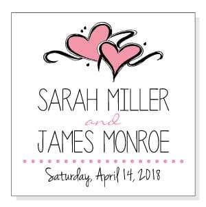 MAG1 - Save the Date Double Heart Wedding Magnets Save the Date Double Heart Wedding Magnets Candy Wrapper Store