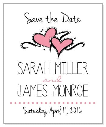 MAG1xl - Wedding Double Hearts Save the Date Magnet Wedding Double Hearts Save the Date Magnet Candy Wrapper Store