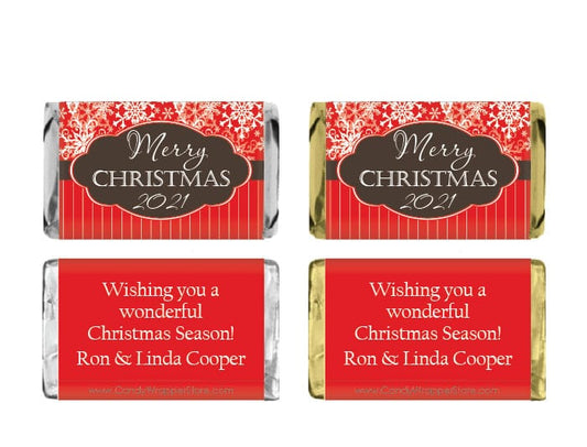 Merry Christmas Miniature Candy Wrappers Merry Christmas Miniature Candy Wrappers XMAS221