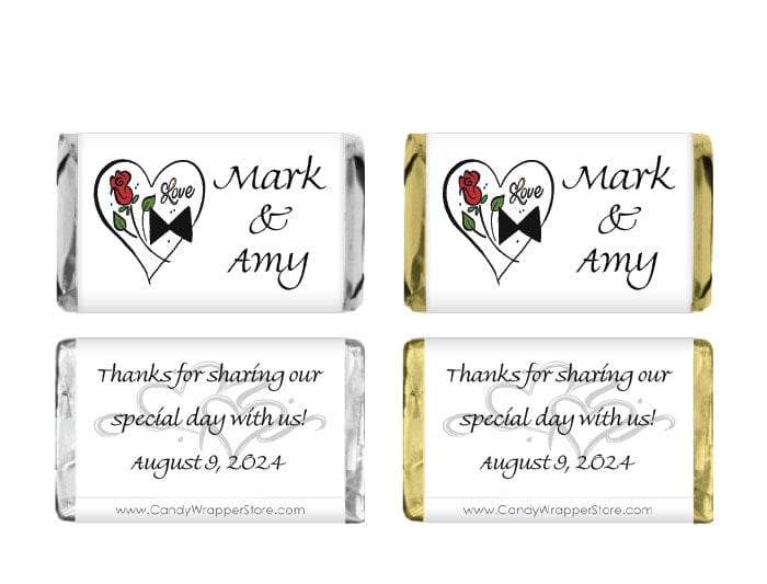 MINI119 Miniature Wedding Candy Bar Wrappers Miniature Size Wrapper Candy Wrapper Store