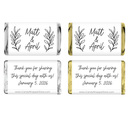 MINI140 - Monogram Miniature Wedding Wrapper Monogram Miniature Wedding Candy Bar Wrappers Miniature Size Wrapper Candy Wrapper Store