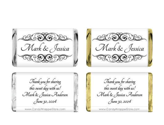 Miniature Classic Curls Wedding Candy Bar Wrapper Miniature Classic Curls Wedding Candy Bar Wrapper Miniature Size Wrapper