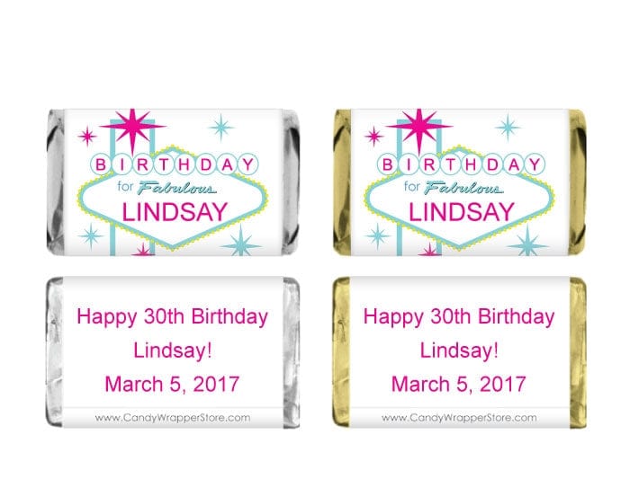 Miniature Las Vegas Birthday Candy Bar Wrappers Party Favors Candy Wrapper Store