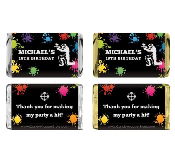 Miniature Paintball Birthday Candy Bar Wrapper Candy Wrapper Store Miniature paintball birthday candy bar wrapper candy wrapper store