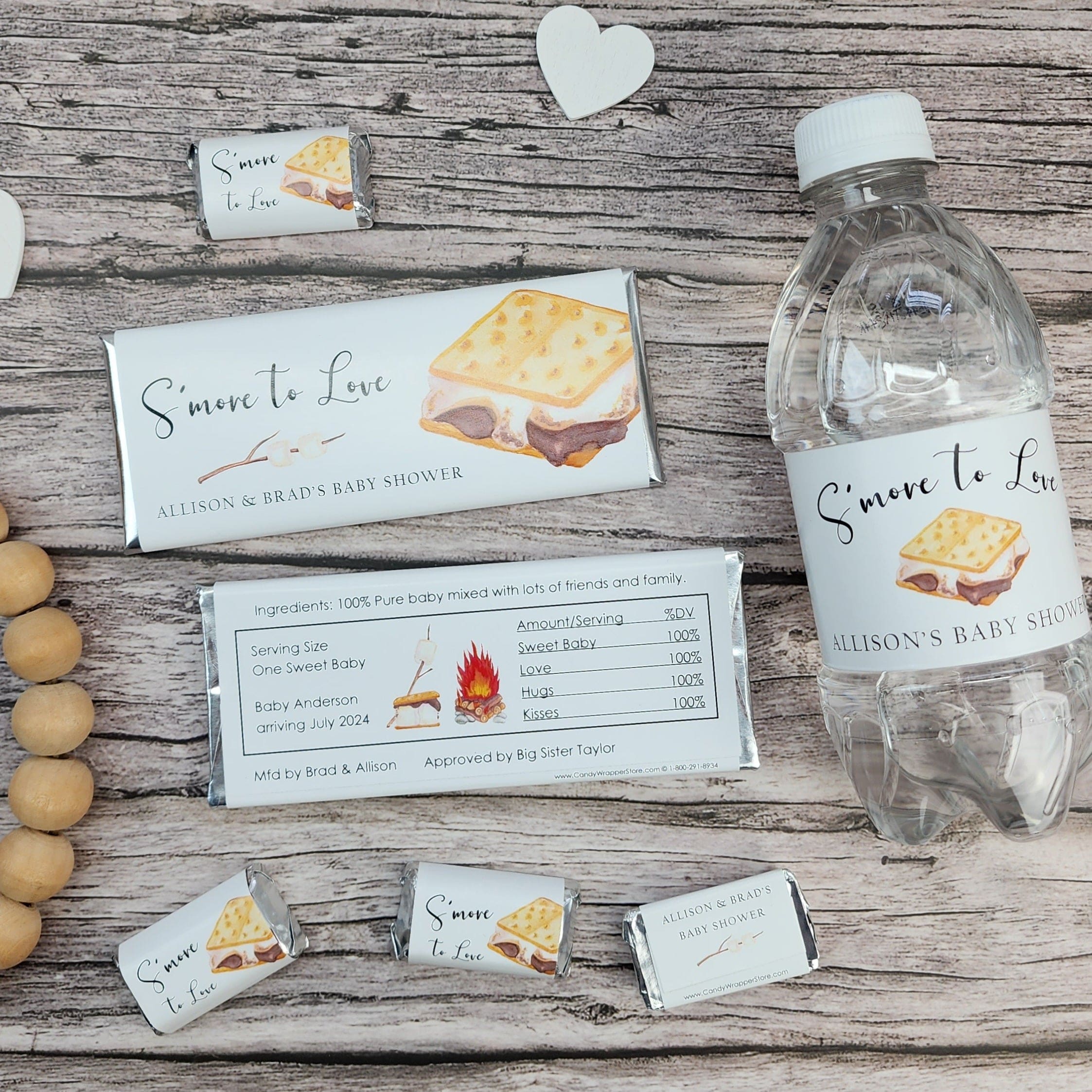 Miniature Smore to Love Baby Shower Candy Bar Wrappers – Candy Wrapper ...