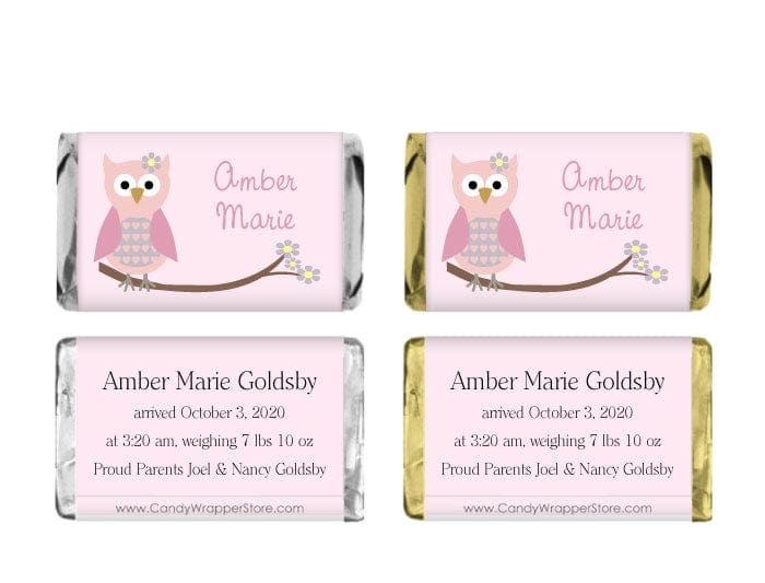 MINIBAG240 - Miniature Baby Girl Owl Candy Bar Wrappers Miniature Baby Girl Owl Candy Bar Wrappers Baby & Toddler BAG240