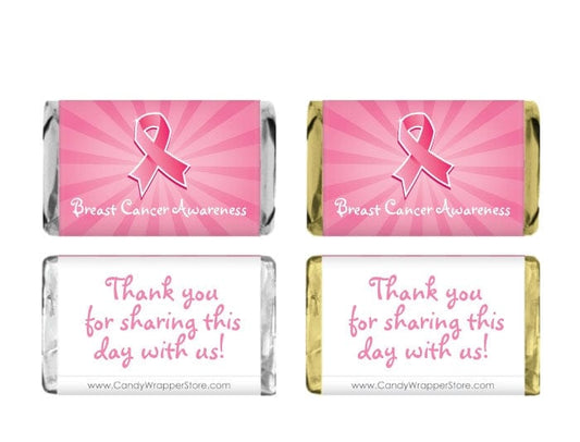 MINIBCA203 - Breast Cancer Pink Ribbon Candy Bar Miniature Wrapper Breast Cancer Pink Ribbon Candy Bar Miniature Wrapper Candy Wrappers BCA203