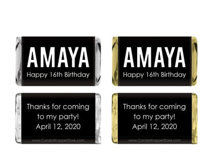 MINIBD330 - Miniature 'Your Name Here' Birthday Candy Bar Wrapper Miniature 'Your Name Here' Birthday Candy Bar Wrapper Party Favors BD330