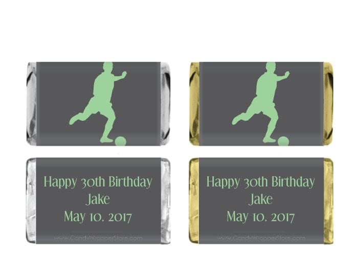 MINIBD351 - Soccer Miniature Birthday Candy Bar Wrapper Soccer Miniature Hersheys Birthday Candy Bar Wrapper Party Favors BD351