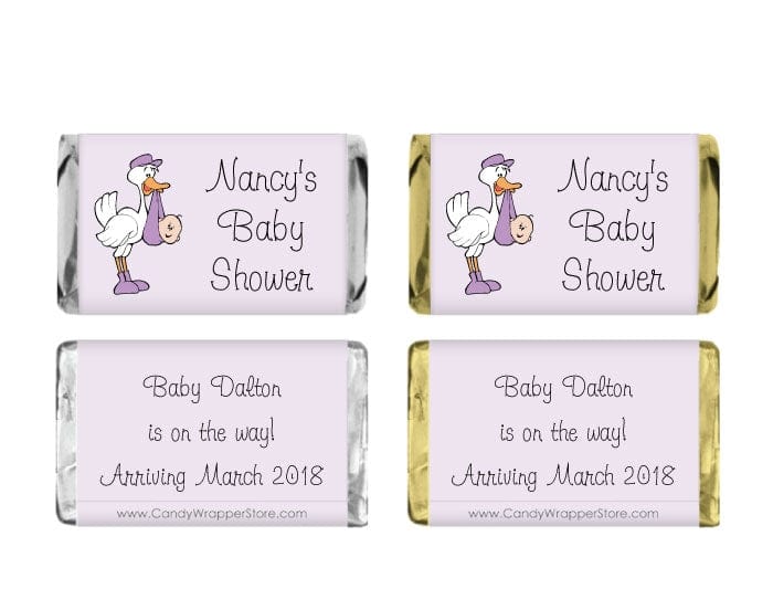 MINIBS203A - Miniature Baby Shower Stork Candy Bar Wrappers Miniature Baby Shower Stork Candy Bar Wrappers Baby & Toddler BS203