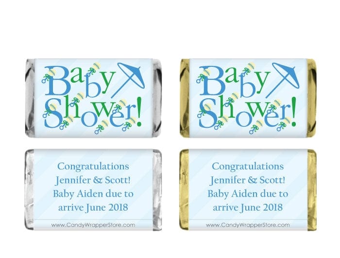 MINIBS204B - Miniature Blue Baby Shower Candy Bar Wrappers Miniature Blue Baby Shower Candy Bar Wrappers Baby & Toddler BS204