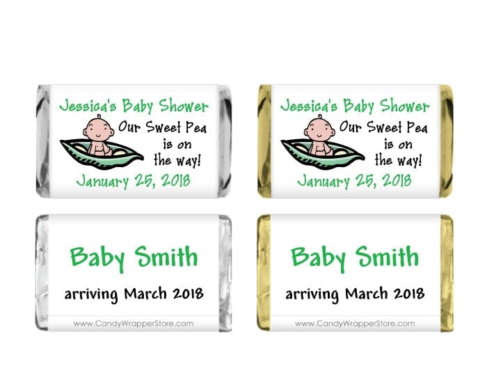 MINIBS226 - Miniature Baby Shower Pea Pod Candy Bar Wrappers Miniature Baby Shower Pea Pod Candy Bar Wrappers Baby & Toddler BS226