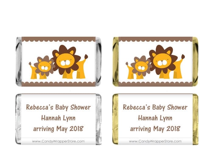 MINIBS260 - Miniature Baby Shower Lions Candy Bar Wrapper Baby Shower Lions Miniature Hershey's Candy Bar Wrappers Baby & Toddler BS260