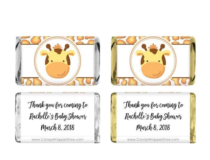 MINIBS261 - Miniature Baby Shower Giraffe Candy Bar Wrappers Miniature Baby Shower Giraffe Miniature Hershey's Candy Bar Wrappers Baby & Toddler BS261