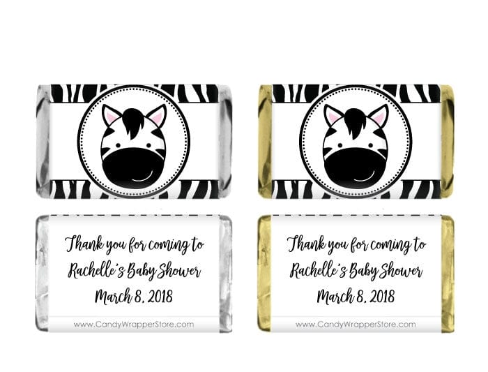 MINIBS262 - Miniature Baby Shower Zebra Candy Bar Wrappers Miniature Baby Shower Zebra Miniature Hershey's Candy Bar Wrappers Baby & Toddler BS262