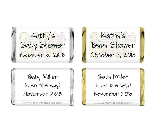 MINIBS401 - Miniature Baby Shower Candy Bar Wrappers Miniature Baby Shower Candy Bar Wrappers Party Favors BS401