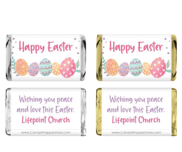 MINIEASTER215 - Miniature Decorated Watercolor Eggs Easter Candy Bar Wrappers Miniature Decorated Watercolor Eggs Easter Candy Bar Wrappers Seasonal & Holiday Decorations EASTER215