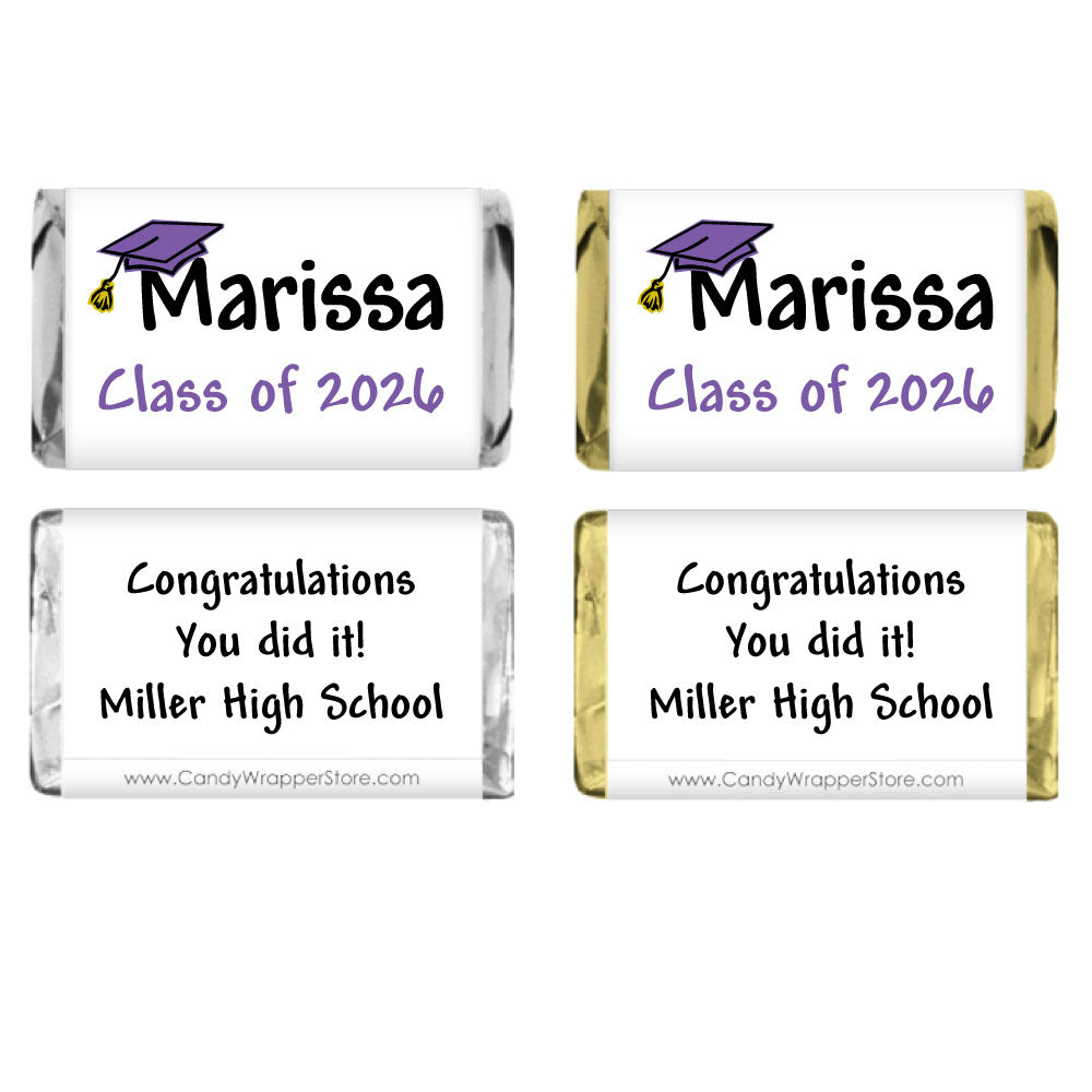 Miniature Graduation Cap Candy Bar Wrapper Miniature Graduation Candy Bar Wrappers Candy Wrappers MINIGRAD206