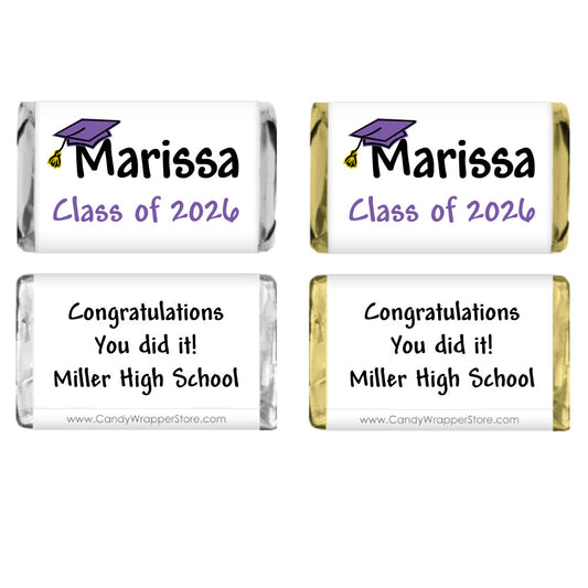 Miniature Graduation Cap Candy Bar Wrapper Miniature Graduation Candy Bar Wrappers Candy Wrappers MINIGRAD206