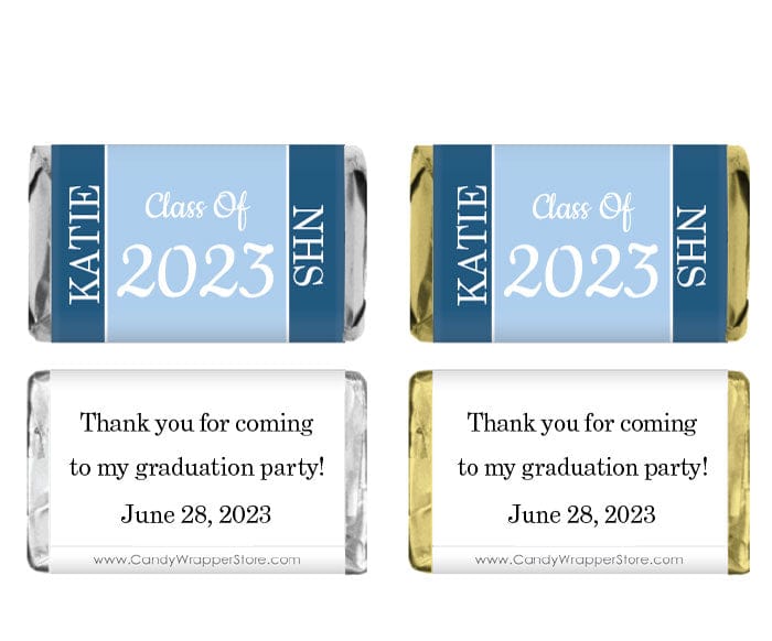 MINIGRAD217a - Miniature Class of 2023 Graduation Candy Wrapper Party Favors GRAD217
