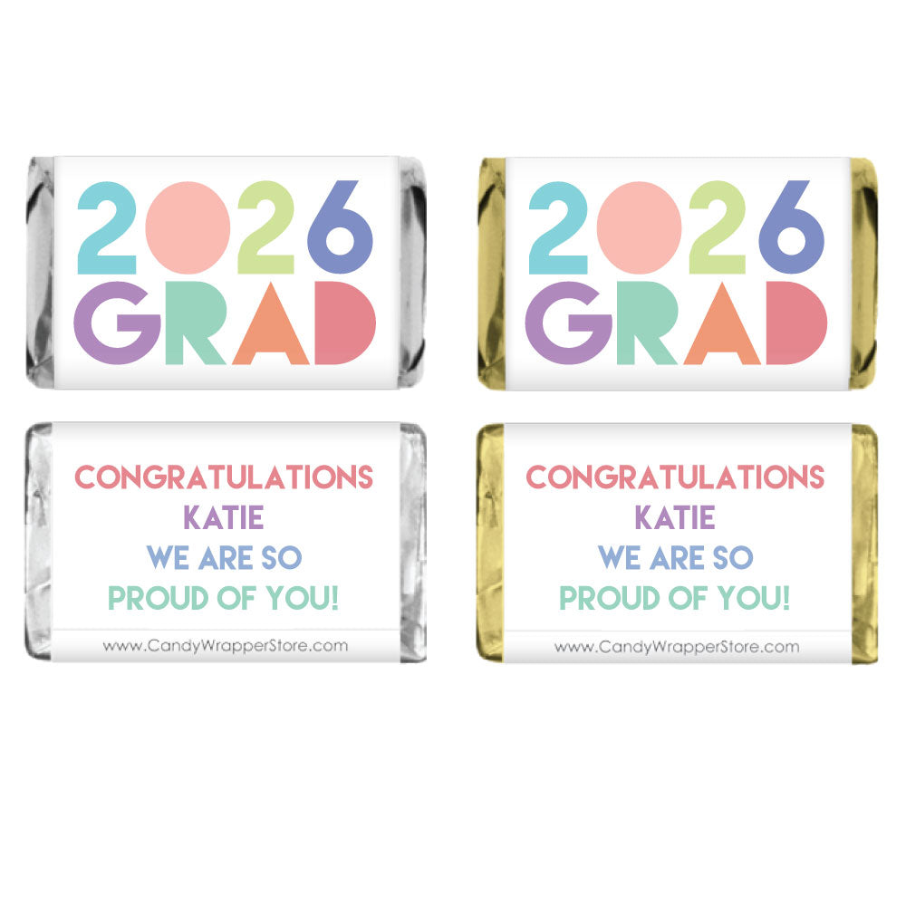 MINIGRAD241 - Miniature Graduation Trendy Candy Bar Wrapper