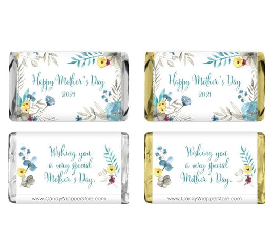 MINIMD2 - Miniature Mother's Day Watercolor Spring Floral Candy Bar Wrapper Miniature Mother's Day Watercolor Spring Floral Candy Bar Wrapper Party Favors md2