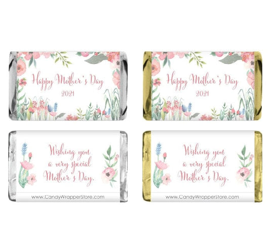MINIMD3 - Miniature Mother's Day Watercolor Spring Floral Candy Bar Wrapper Miniature Mother's Day Watercolor Spring Floral Candy Bar Wrapper Party Favors MD3