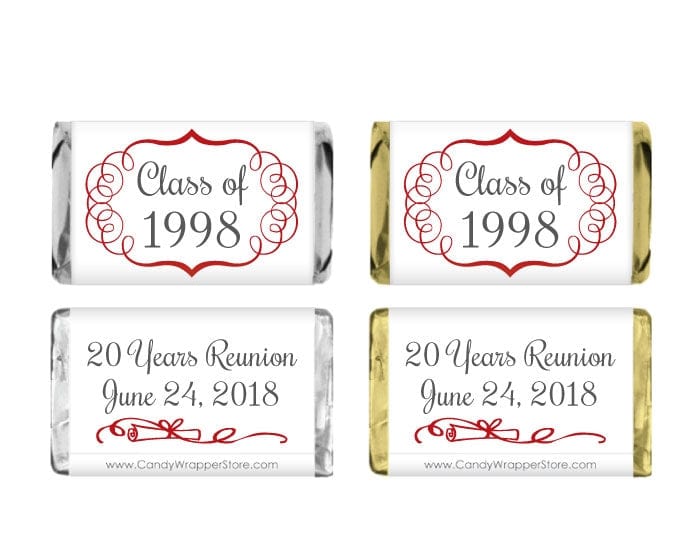 Class Reunion Swirl Scroll Frame Miniature Wrappers – Candy Wrapper Store