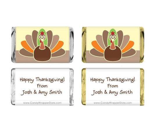 MINITHANK102 - Miniature Thanksgiving Turkey Day Wrappers Miniature Thanksgiving Turkey Day Hersheys Wrappers THANKS102