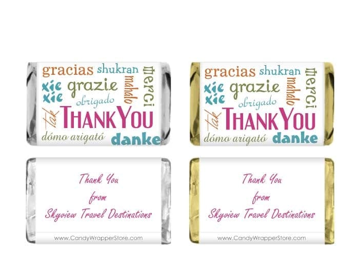 MINITY202 - Miniature Thank You in Any Language Candy Bar Wrapper Miniature Thank You in Any Language Candy Bar Wrapper TY202