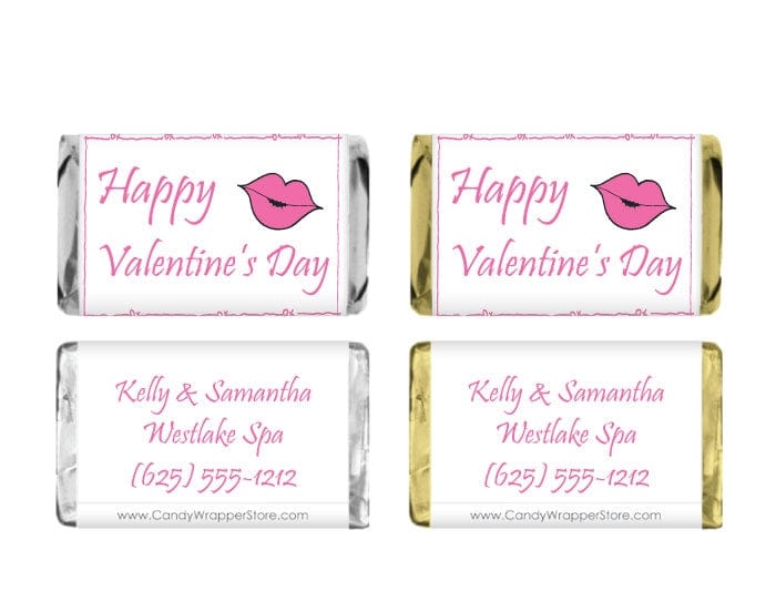 MINIVAL203 - Mini Valentines Day Lips Candy Wrappers Mini Valentines Day Lips Candy Wrappers VAL203