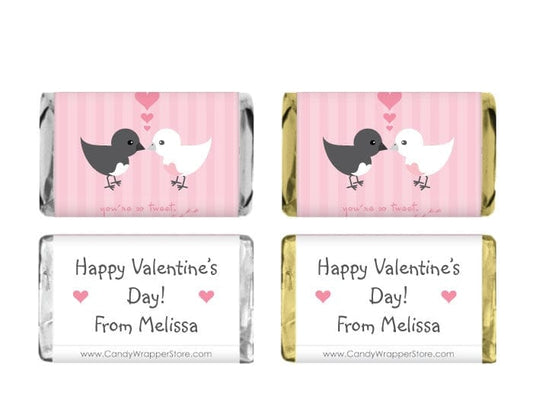 MINIVAL207 - Mini Valentines Day Tweet Birds Candy Wrappers Mini Valentines Day Tweet Birds Candy Wrappers VAL207