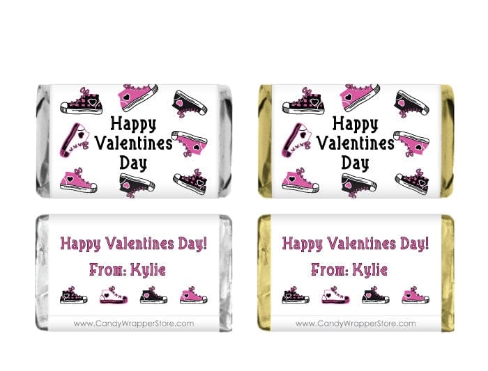 MINIVAL208 - Mini Valentines Day Shoes Candy Wrappers Mini Valentines Day Shoes Candy Wrappers VAL208