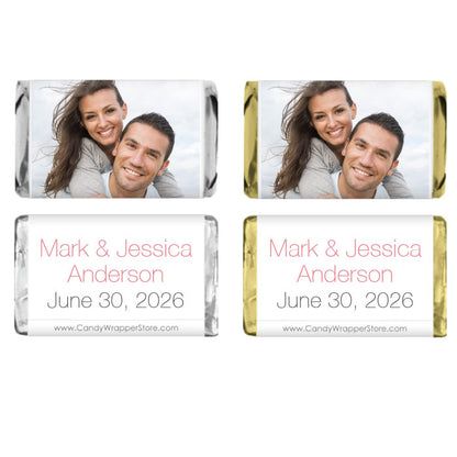 MINIWA348photo - Miniature Mr & Mrs Photo Wedding Candy Bar Wrappers Miniature Mr & Mrs Photo Wedding Candy Bar Wrappers Miniature Size Wrapper WA348