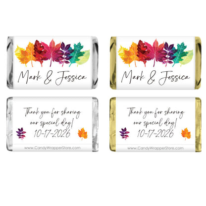 MINIWA365 - Miniature Autumn Leaves Wedding Candy Bar Favor Miniature Autumn Leaves Wedding Candy Bar Favor Miniature Size Wrapper WA365